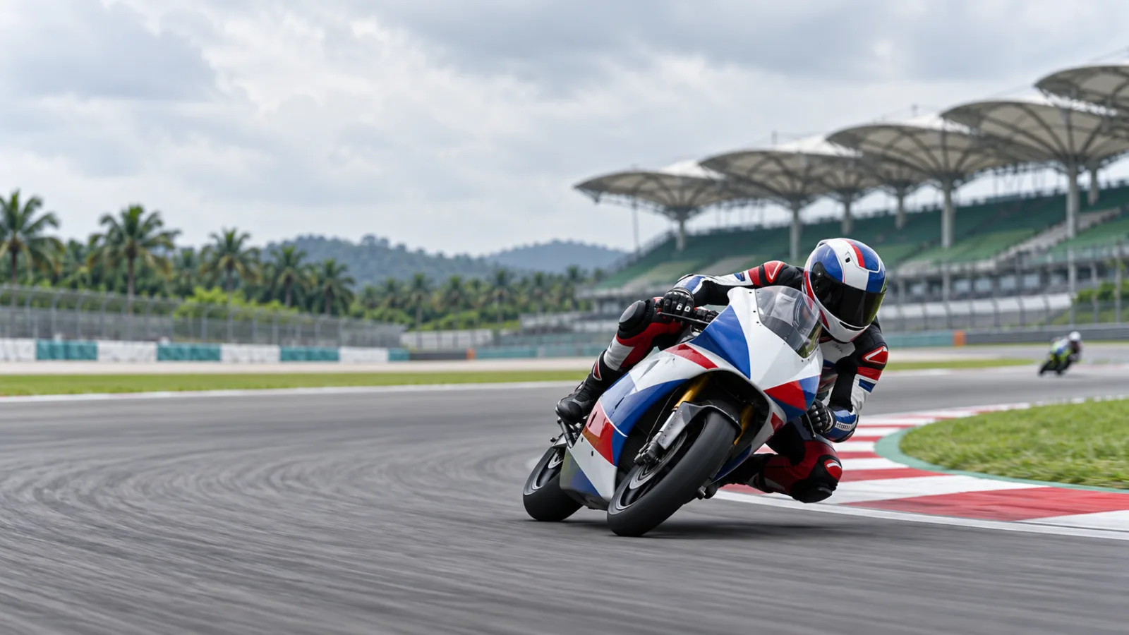 Ilustrasi AI bergaya foto editorial tentang "Veda Catat 2 Menit 11,503 Detik di FP2 Moto3 Malaysia, Almansa Tercepat", tanpa tokoh nyata dan tanpa tulisan